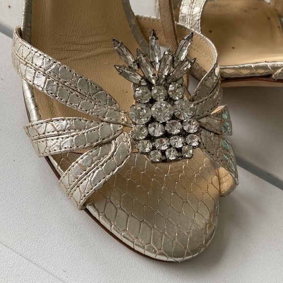 Kate Spade Strappy heels with pineapple rhinestone embellishments - Picture 8 of 9